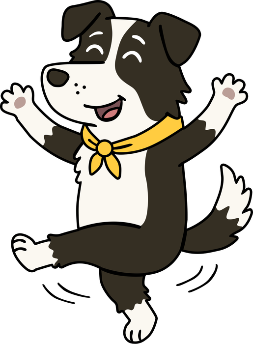 Happee the mascot cheering