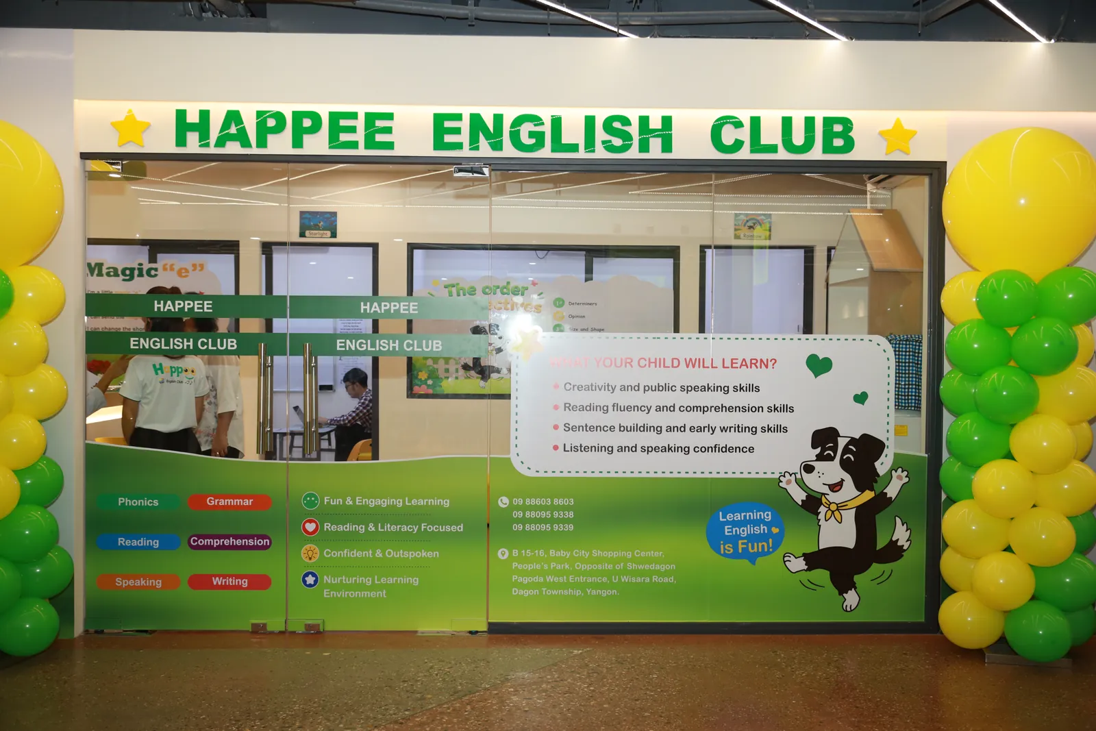 The entrance to Happee English Club